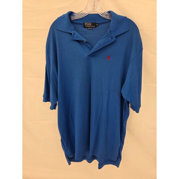 Ralph Lauren Polo Shirt Adult XL Blue With Red Pony Rugby Preppy Casual Mens - Picture 1 of 7
